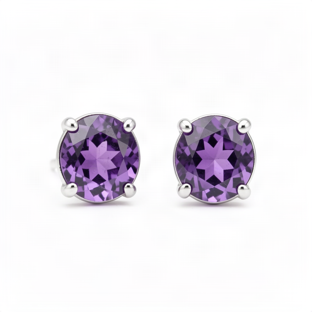 Amethyst stud earrings