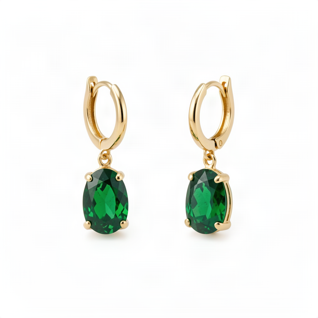 Emerald drop earrings
